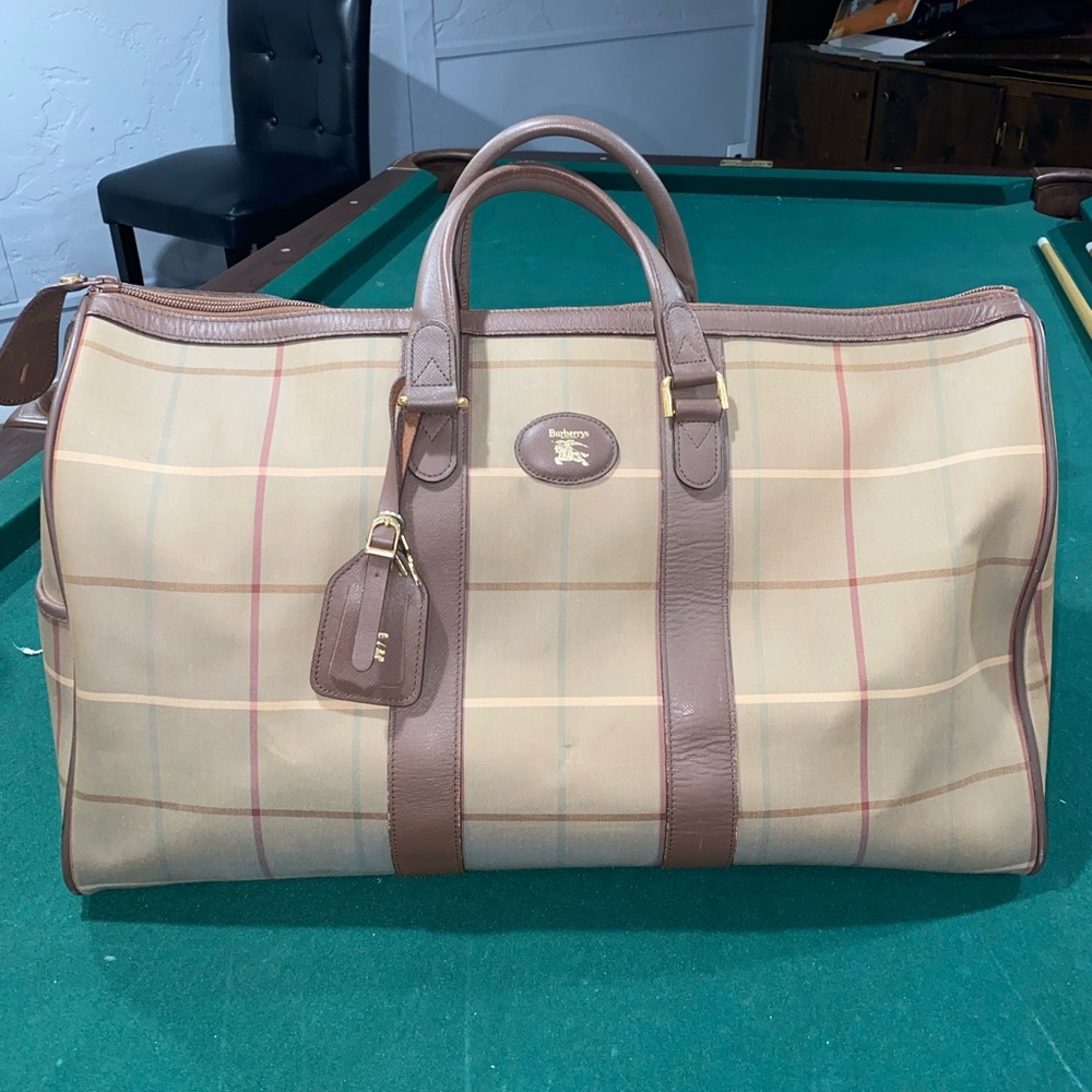 Vintage Burberry Duffle/ Travel/ Weekender Bag